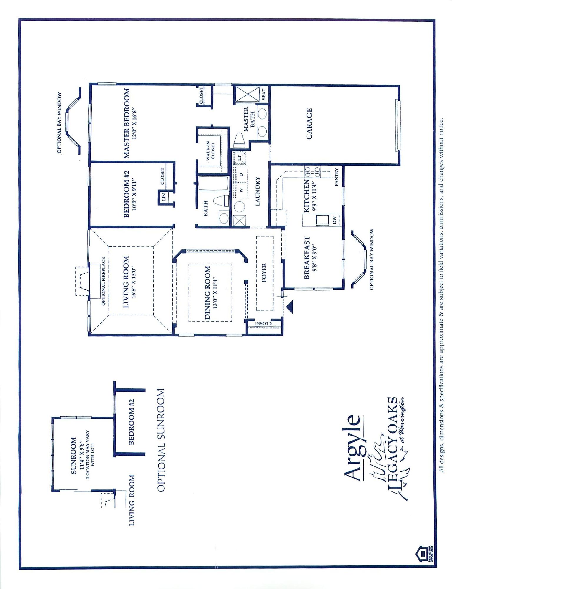 legacy oaks warrington argyle 2 car floor plan2 55+ Housing Options