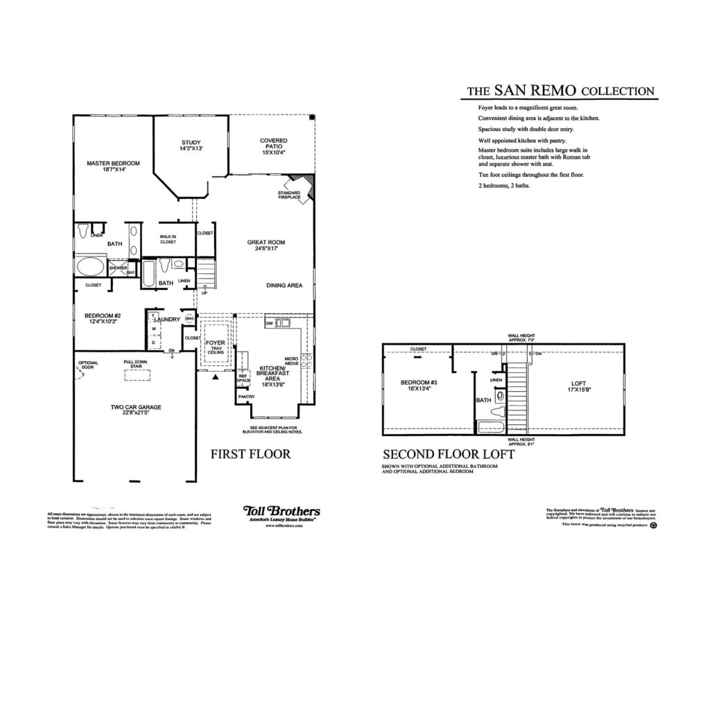 Regency at Northampton San Remo Floor Plan Senior Living Options 55+